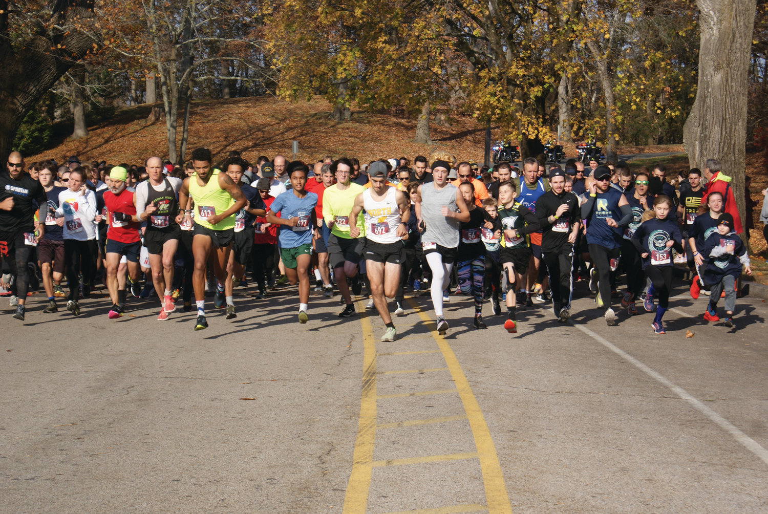 AND THEY’RE OFF! Approximately 600 people took part in Monday’s seventh annual Park View Veterans Day 5K.